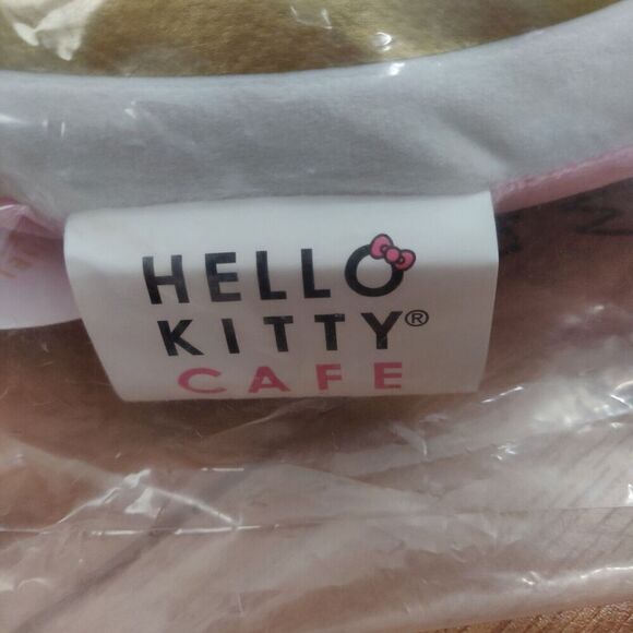 Hello Kitty Cafe Throw Pillow Sanrio Sugar Cookie Face Metallic Gold Pink NEW - Picture 6 of 8